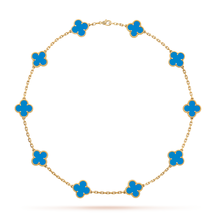 10 MOTIF LAVISH CLOVER NECKLACE - BLUE